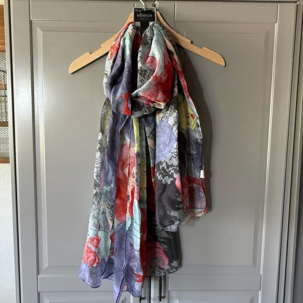 Disney Loungefly The Little Mermaid Characters Print Oblong Scarf, 72x44 (NWT)